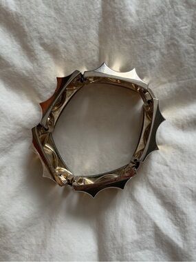 Vintage Coro Pegasus Signed Art Deco Bracelet | Rhodium Silver Tone | Modernist